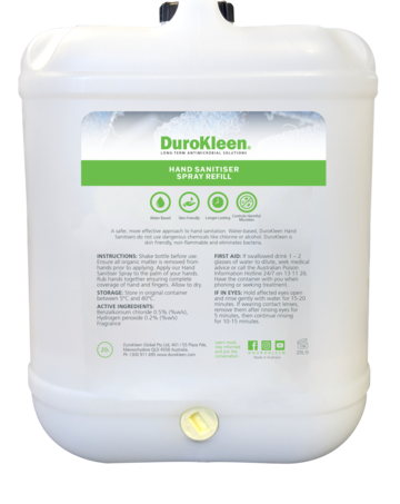 DuroKleen Alcohol-Free Hand + Surface Sanitiser Spray 20L Refill